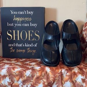 Dansko black leather mules